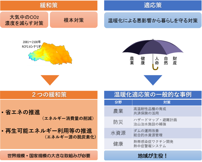 緩和と適応　埼玉県気候変動適応センター